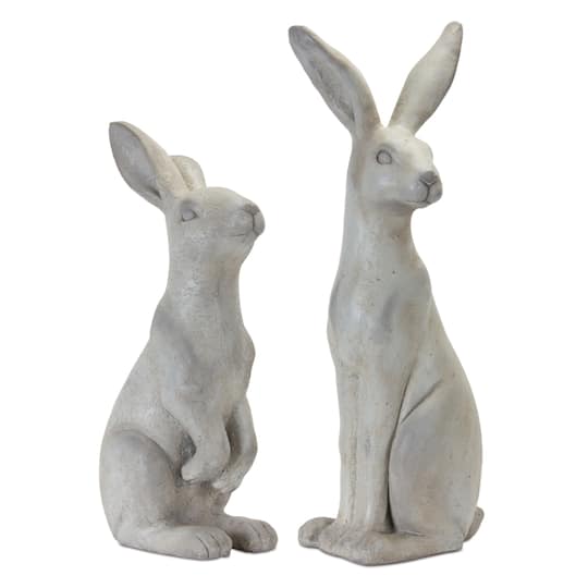 Michaels, Gray Rabbit Set, 19.5" & 24" – Category: Spring Tabletop Decor